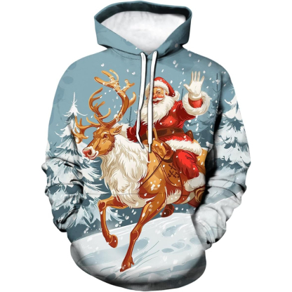 3D Funny Print Christmas Hoodie For Celebrations