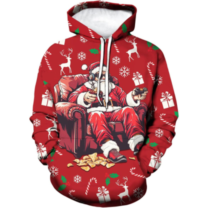 3D Funny Print Christmas Hoodie For Celebrations
