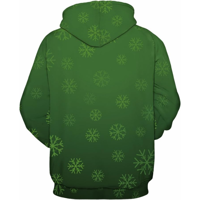 3D Santa Printed Ugly Christmas Kangaroo Pocket Hoodies 