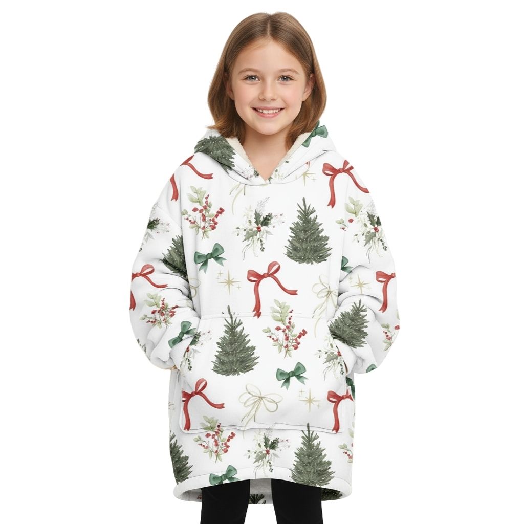 Christmas Tree Design Oversized Blanket Hoodie