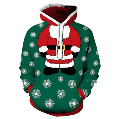3D Ugly Christmas Graphic Hoodie For Men