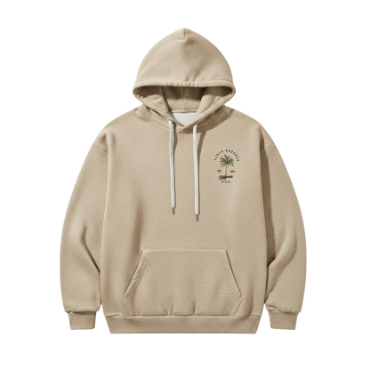 Men Casual Tropical Palm Tree Print Hooded Sweatshirt