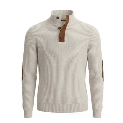 Corduroy Textured Button Pullover