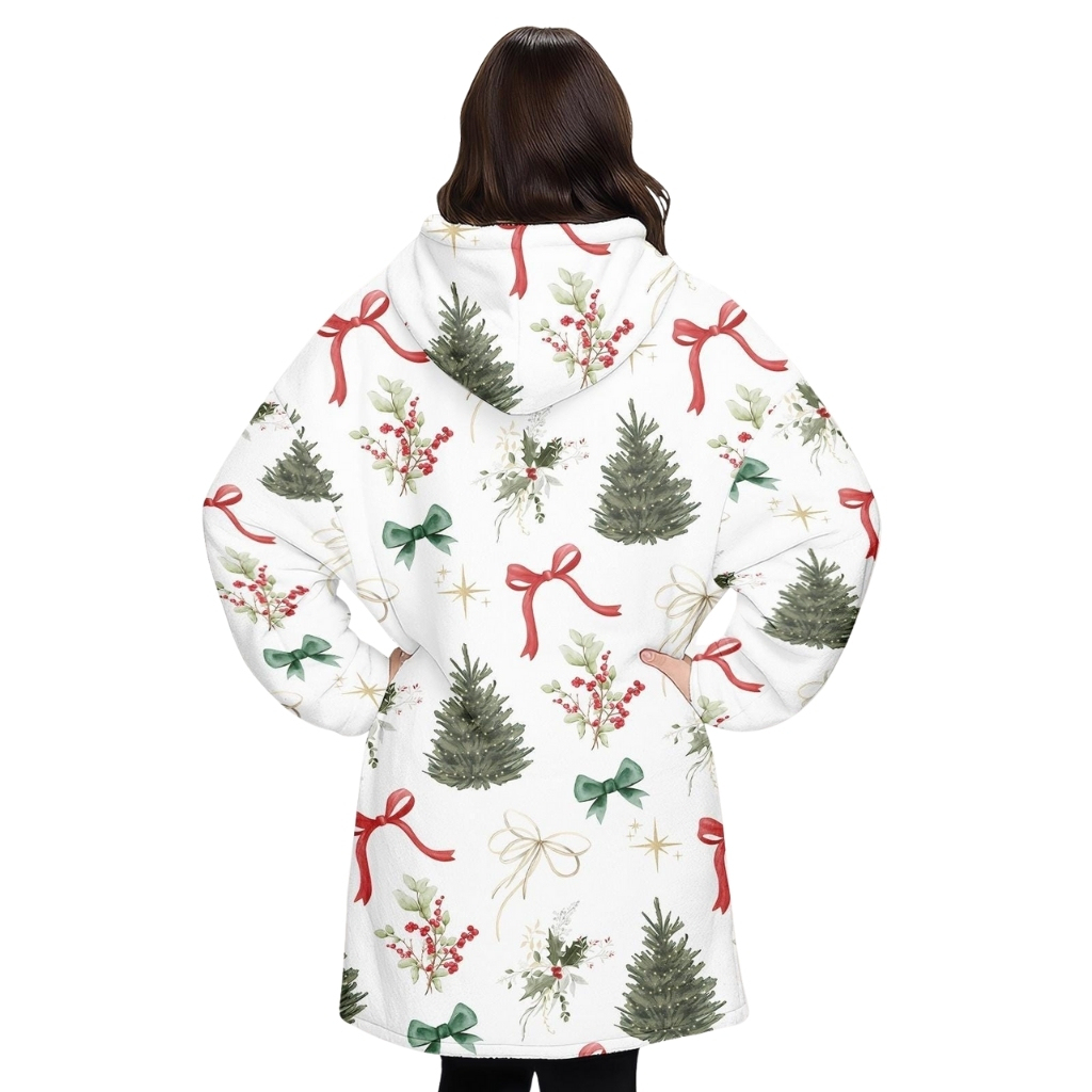 Christmas Tree Design Oversized Blanket Hoodie