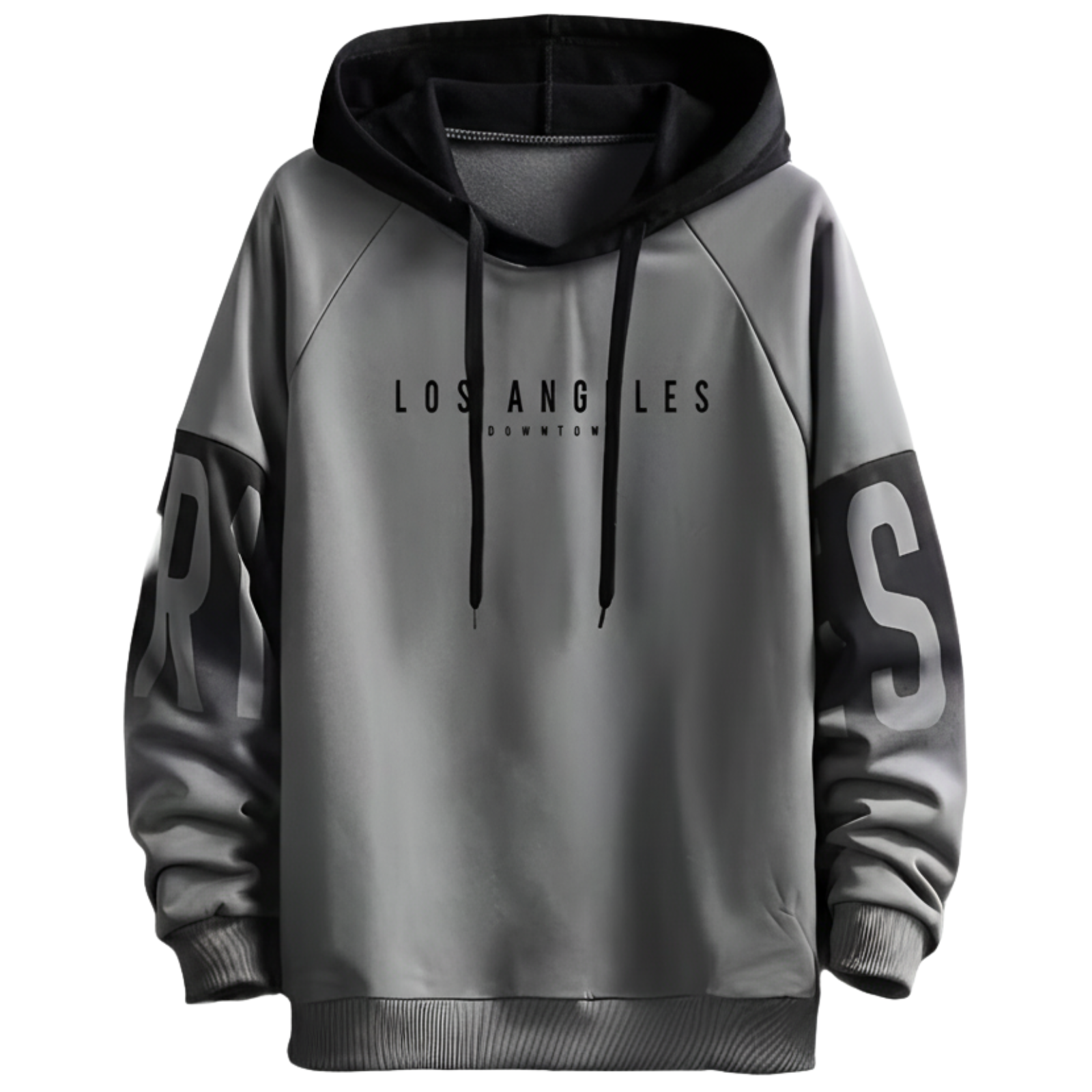 Men Pullover with Adjustable Drawstring Color Block Hoodie