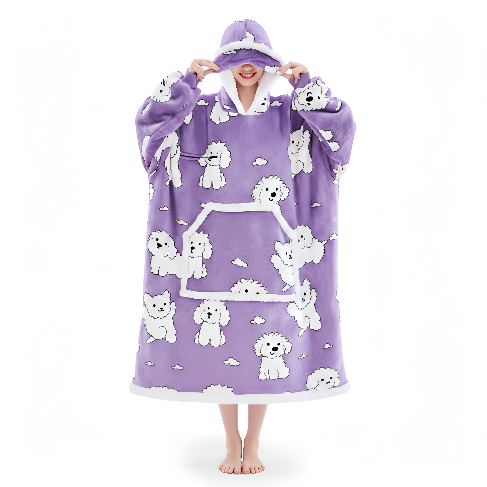 Cozy Oversized Sleep Blanket Hoodie With Built In Mask 