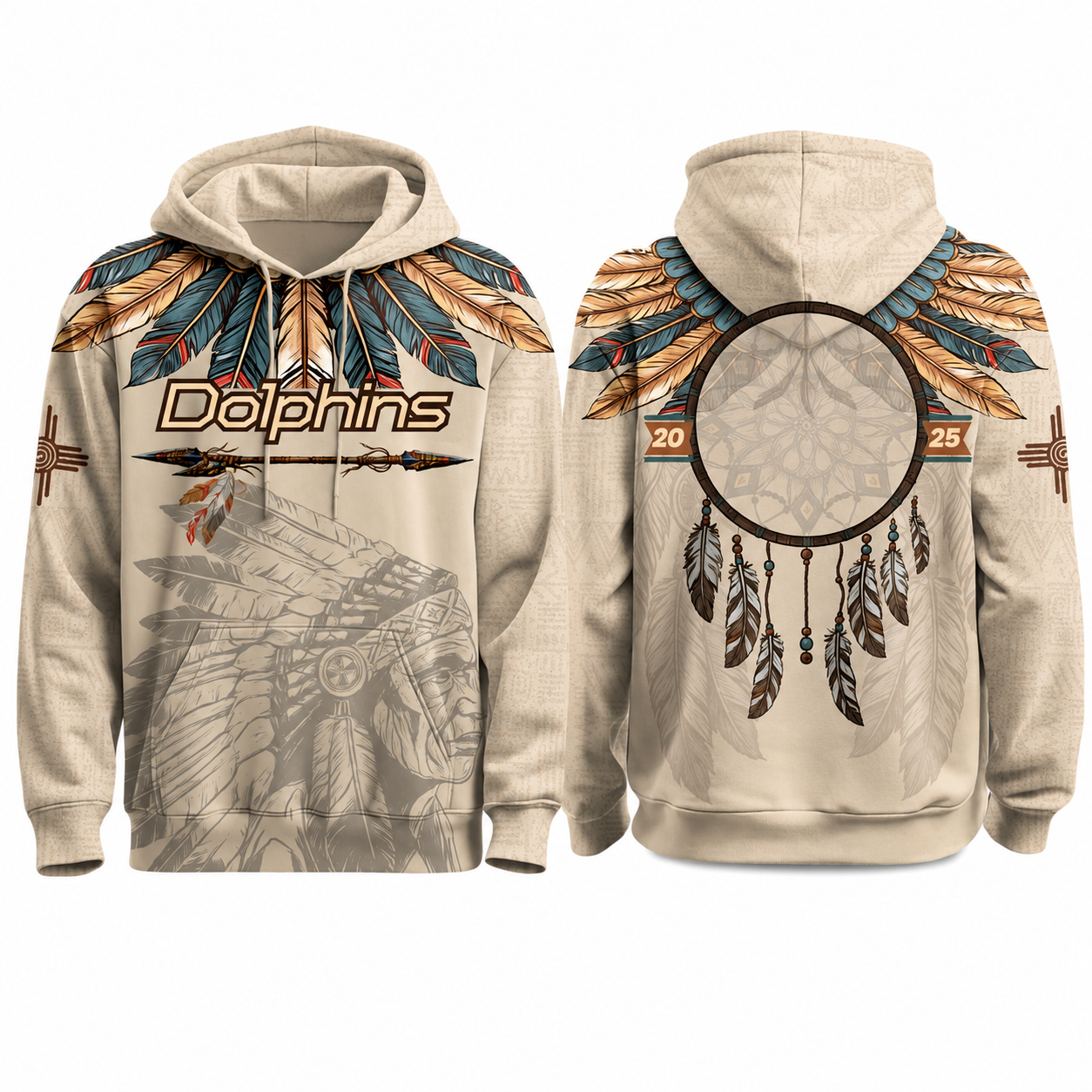 Miami Dolphins Themed Graphic Hoodie