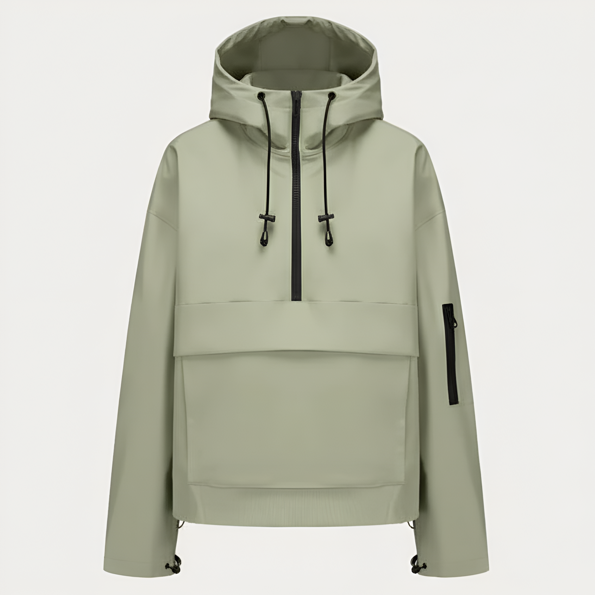 Waterproof Oversized Hoodie Rain Jacket With Adjustable Hood And Cuffs For Women