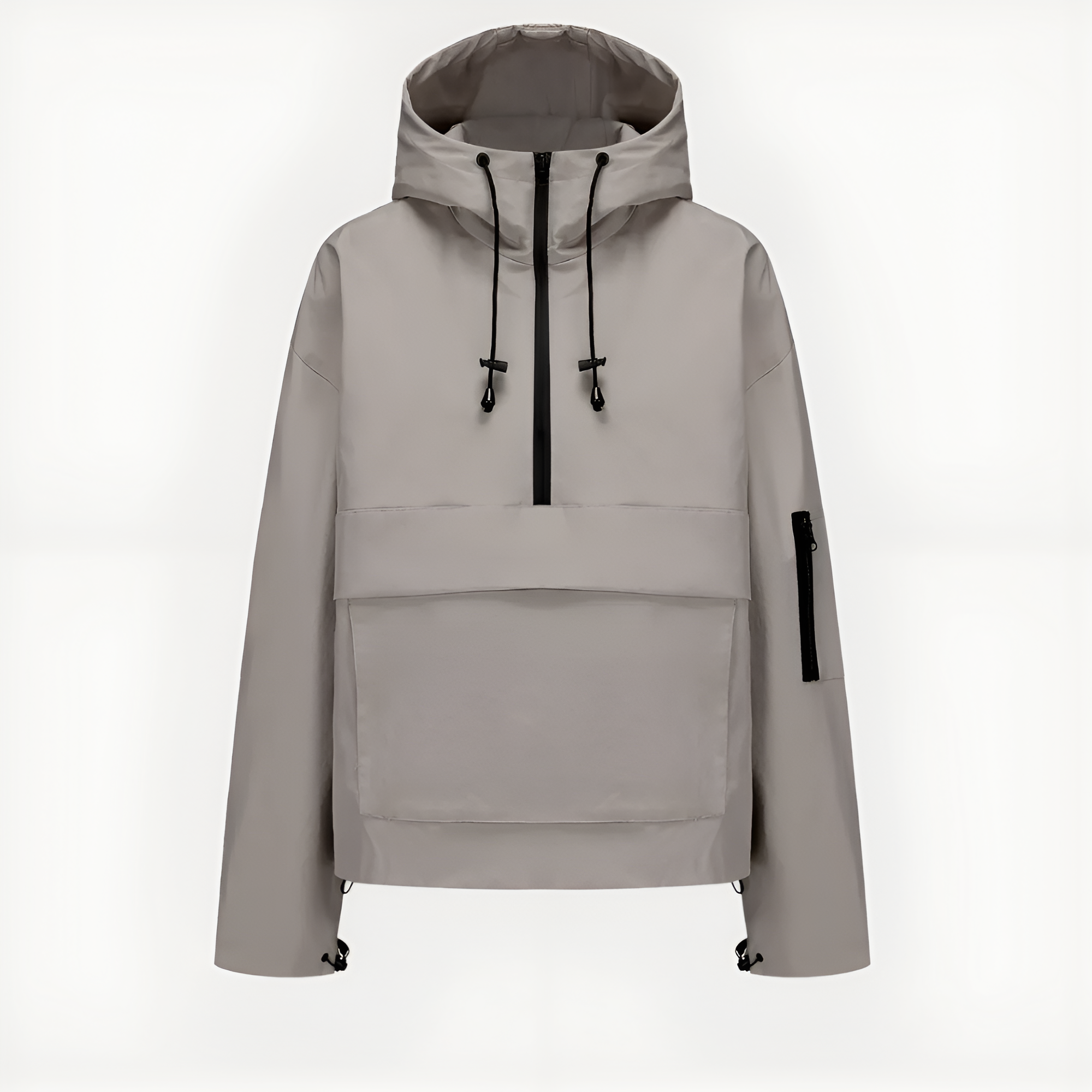 Waterproof Oversized Hoodie Rain Jacket With Adjustable Hood And Cuffs For Women