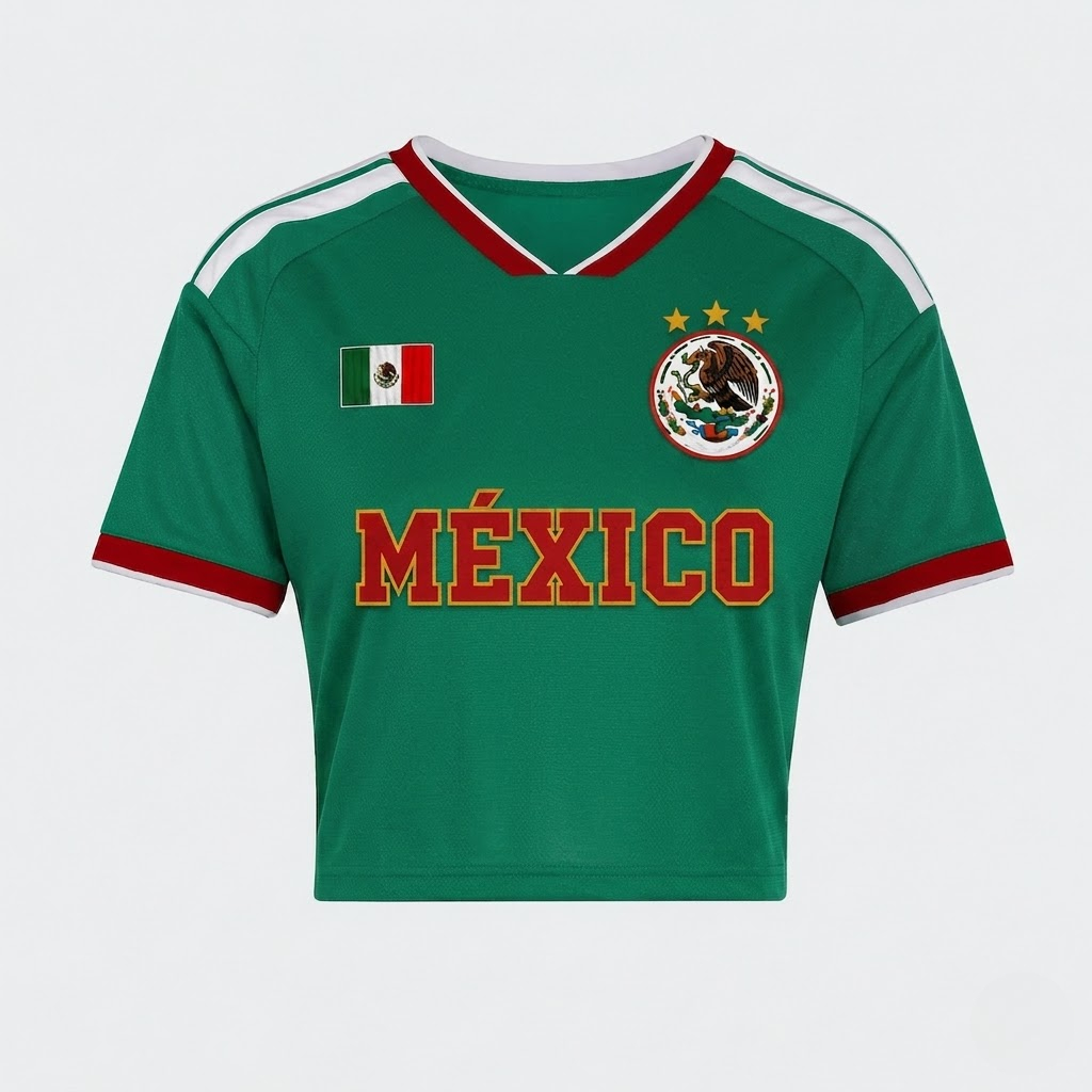 Mexico 2026 Home And Away Cropped Jersey For Women