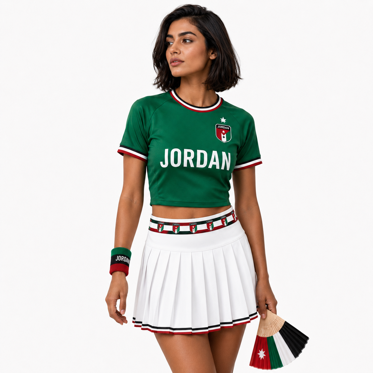 FIFA 2026 Jordan Football Themed Two Piece Skirt Set For Women