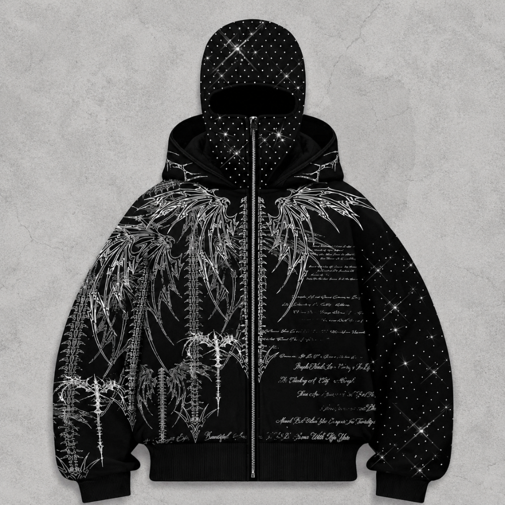 Mens Rhinestone Windproof Hat With Zipper Pockets For Winter