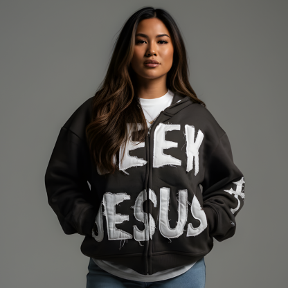 Seek Jesus Printed Hoodie