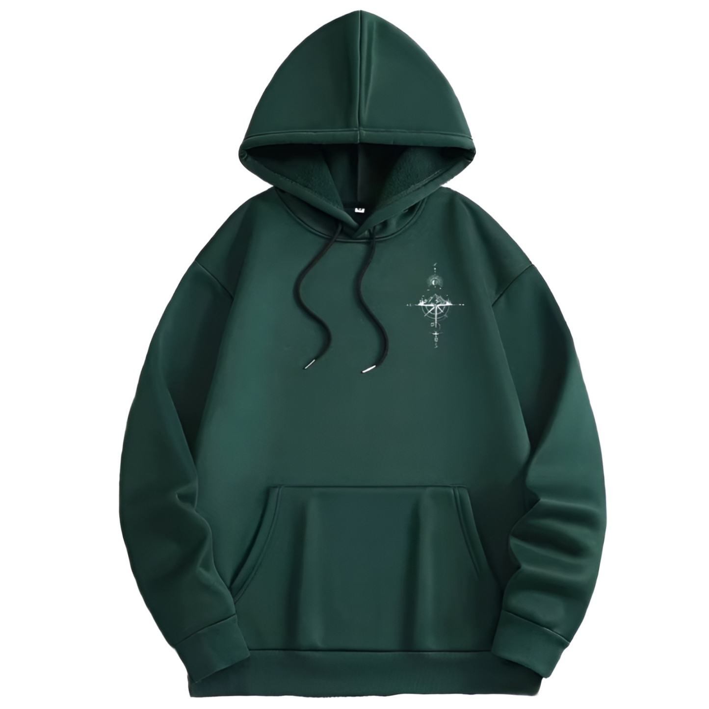 Men Cozy Fleece Starry Night Hoodie With Mountain Graphic