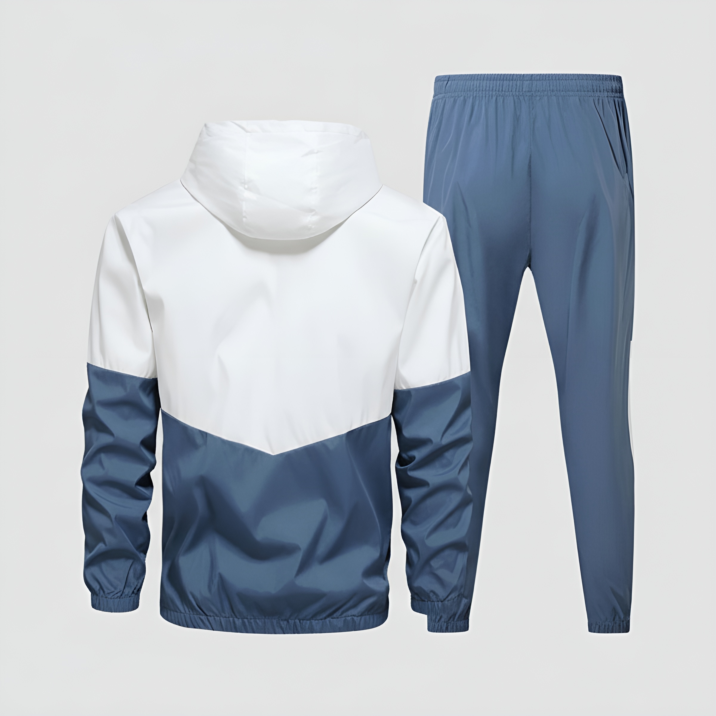 Long Sleeve Hooded Jacket & Joggers Set With Zip Up Details For Men