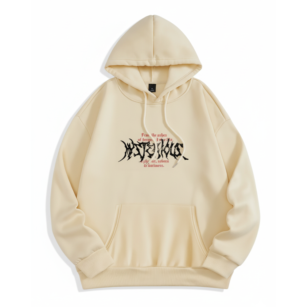 Unisex Fleece Lined Hoodie With a Letter Print