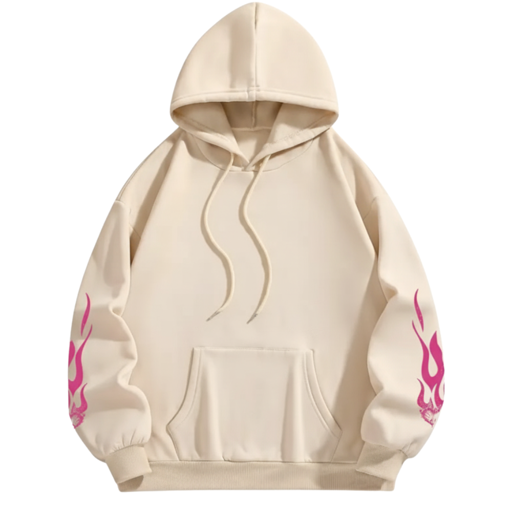 Casual Letter Print Hoodie With Drawstring