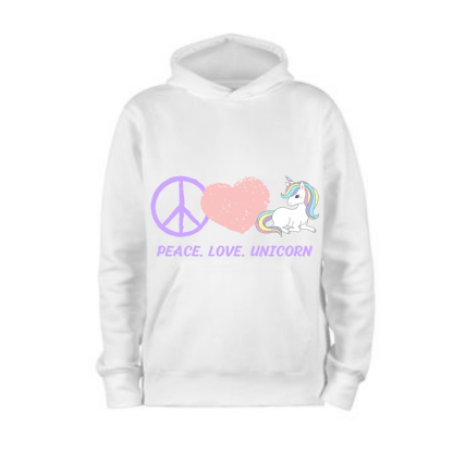 Peace, Love, Unicorn 3D Hoodie-My 3D Hoodie