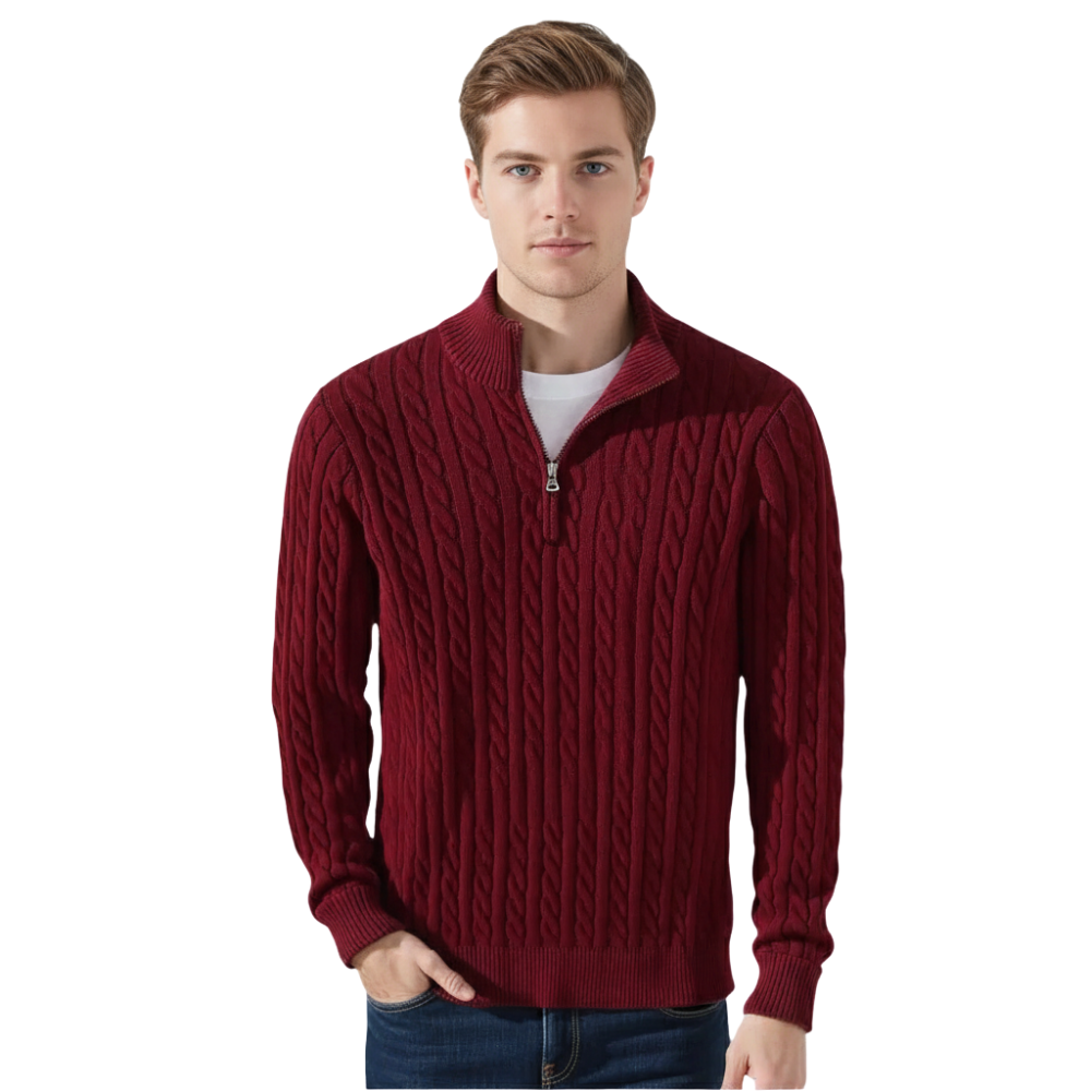 Half Zip Knit Sweater For Men