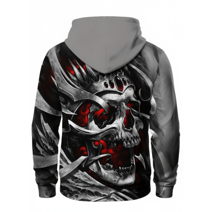 Mens Intimidating Casual Pullover Hoodie For Halloween