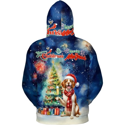 Christmas New Year Santa Dog Holiday Hoodie