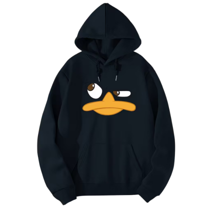 Casual Cartoon Duck Printed Hoodie For Men