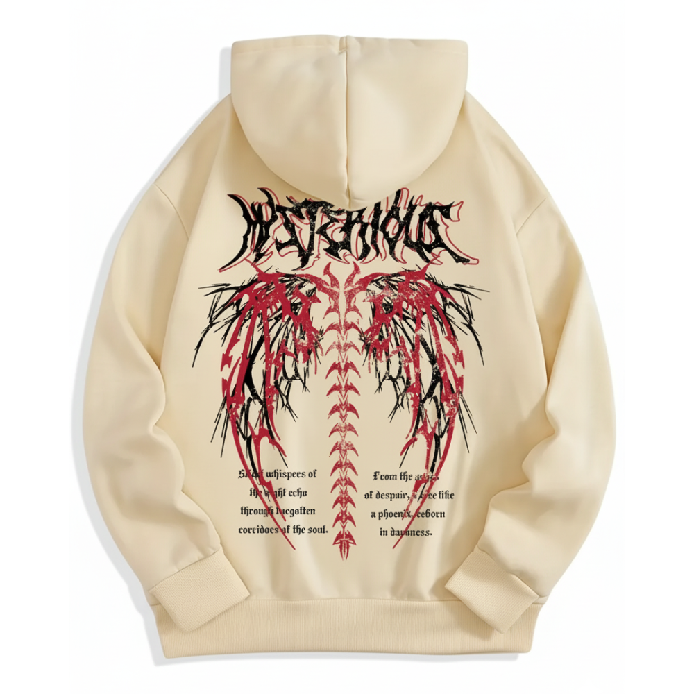 Unisex Fleece Lined Hoodie With a Letter Print