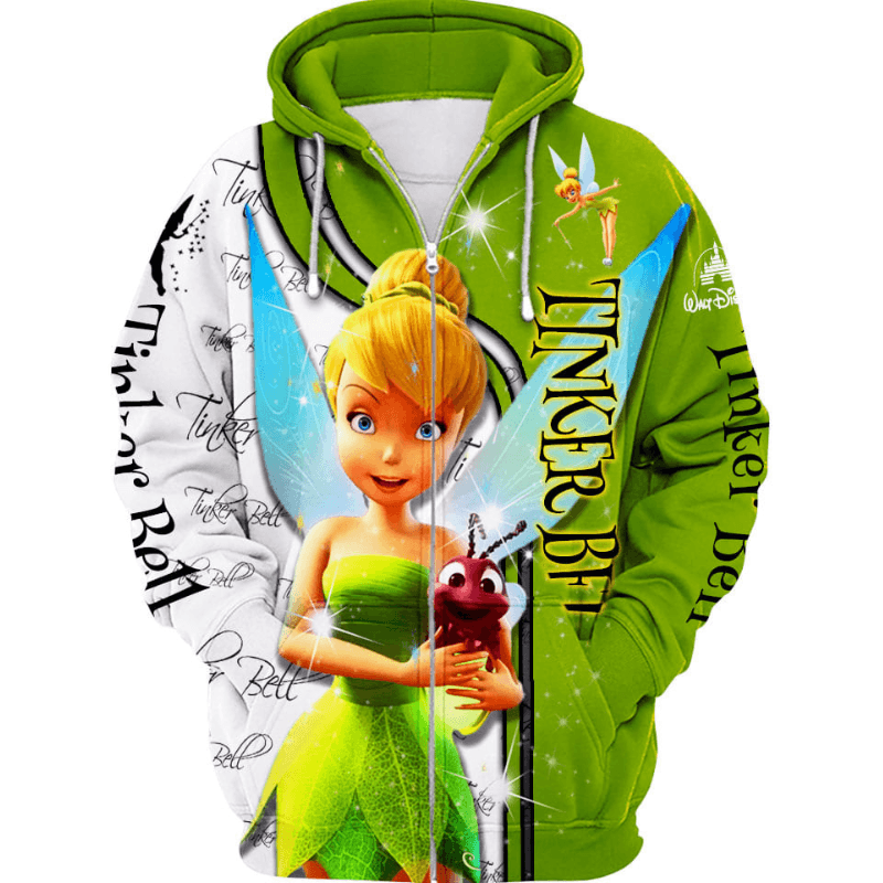 Tinker Bell Pattern Hoodie And Leggings Set