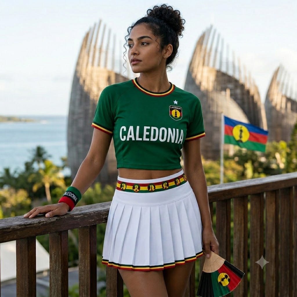 FIFA 2026 Caledonia Football Themed Two Piece Skirt Set For Women
