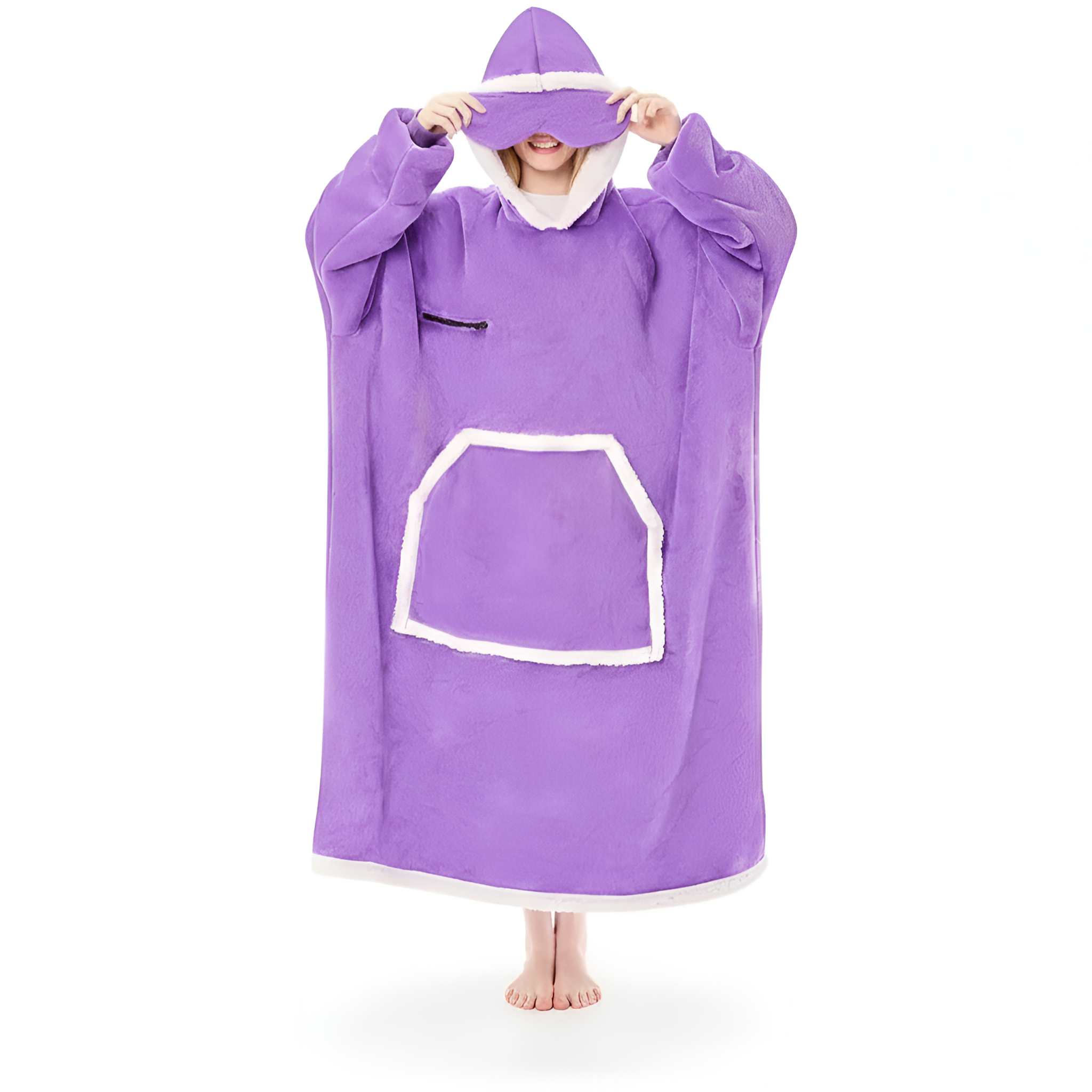 Cozy Oversized Sleep Blanket Hoodie With Built In Mask 