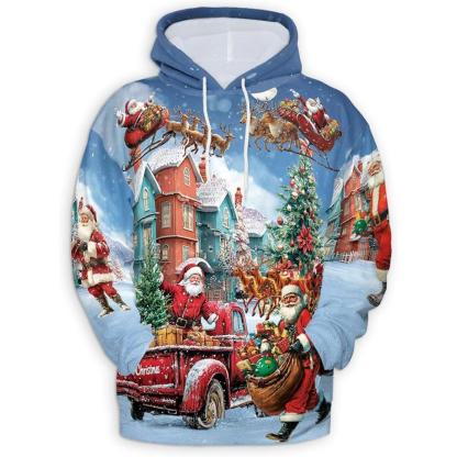 Christmas Santa Claus All Over Print Hoodie