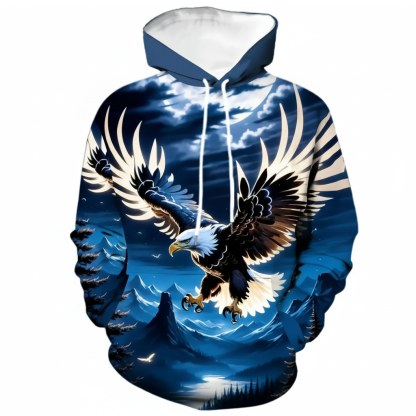 Men Eagle Graphic Print Hoodie