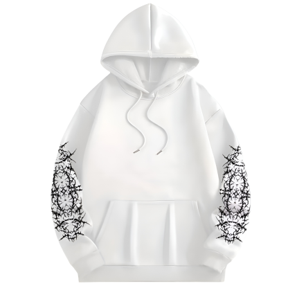 Men Angel Gothic Graphic Print Hoodie