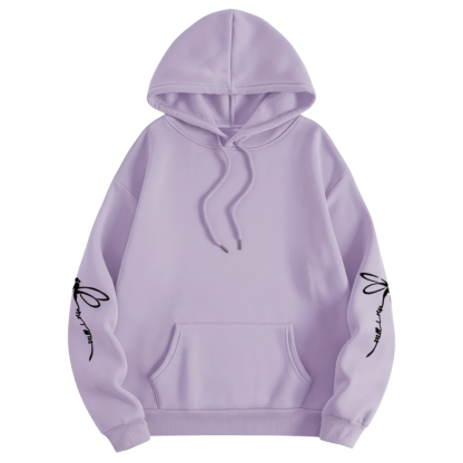 Dragonfly Print Long Sleeve Pullover Casual Hoodie