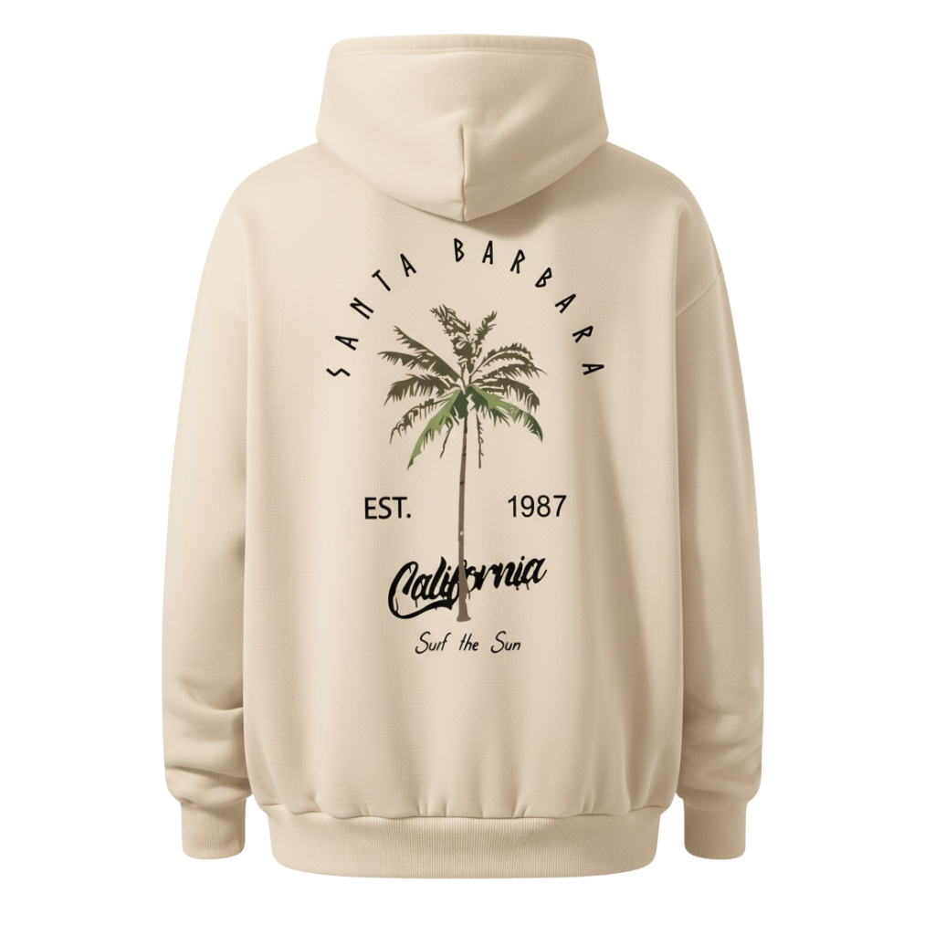 Men Casual Tropical Palm Tree Print Hooded Sweatshirt
