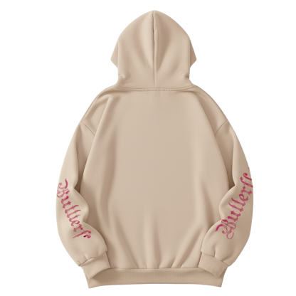 Casual Butterfly Printed Drawstring Hoodie For Women