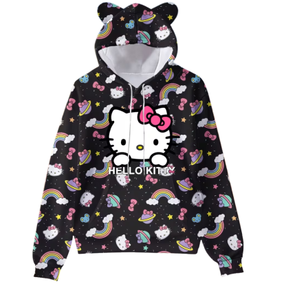 Cartoon Character Hooded Long Sleeve Hoodie For Womens