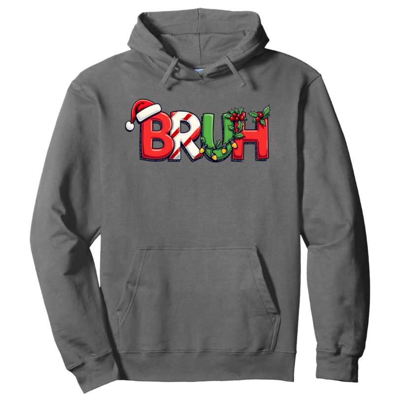 Funny Christmas Bruh Printed Pullover Hoodie
