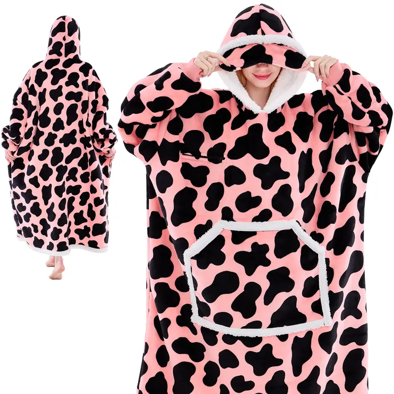 Eyemask Sleeping Oversized Long Wearable Blanket Hoodie for Adult One Size