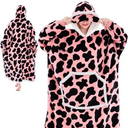 Eyemask Sleeping Oversized Long Wearable Blanket Hoodie for Adult One Size