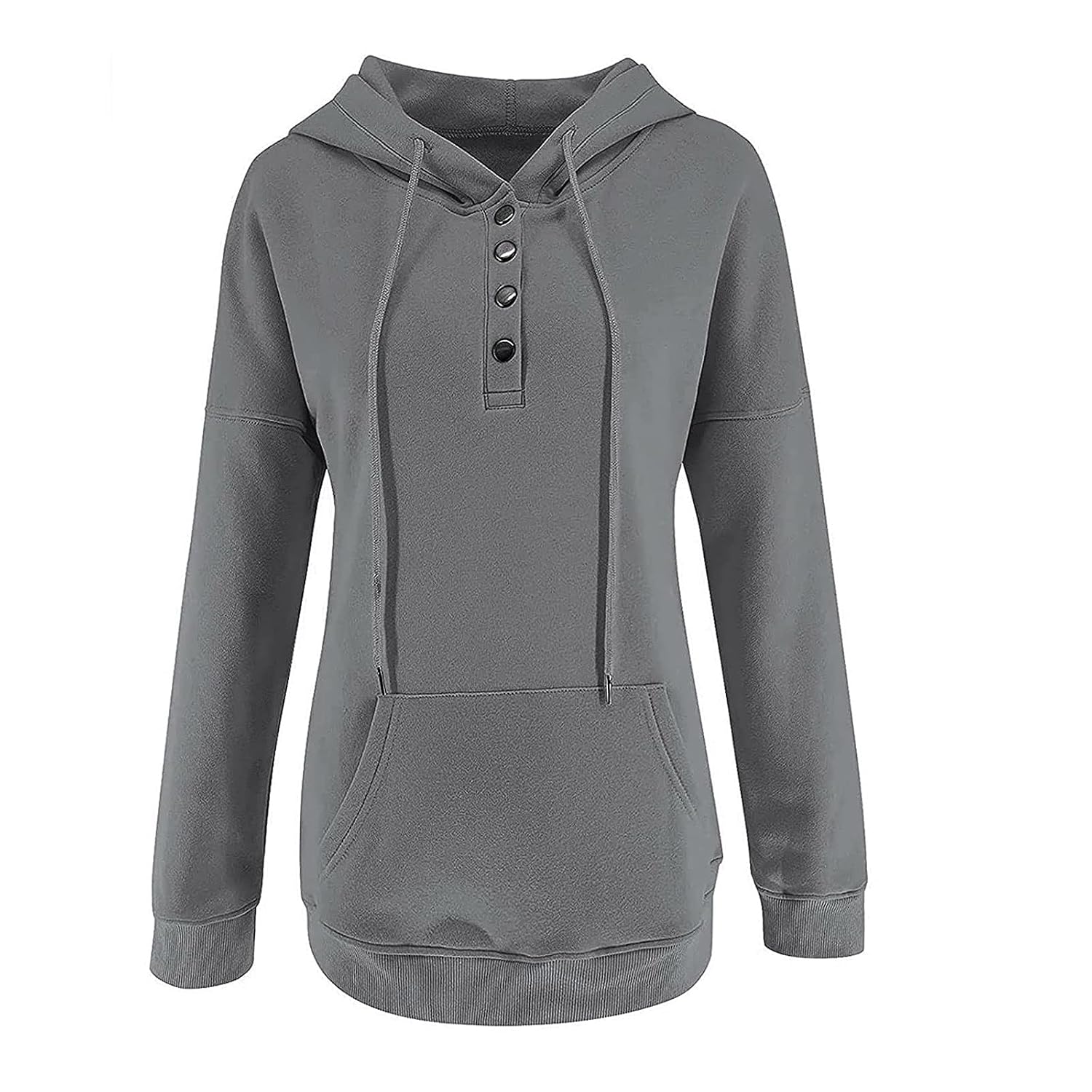 Casual Drawstring Hoodie With Long Sleeves For Women