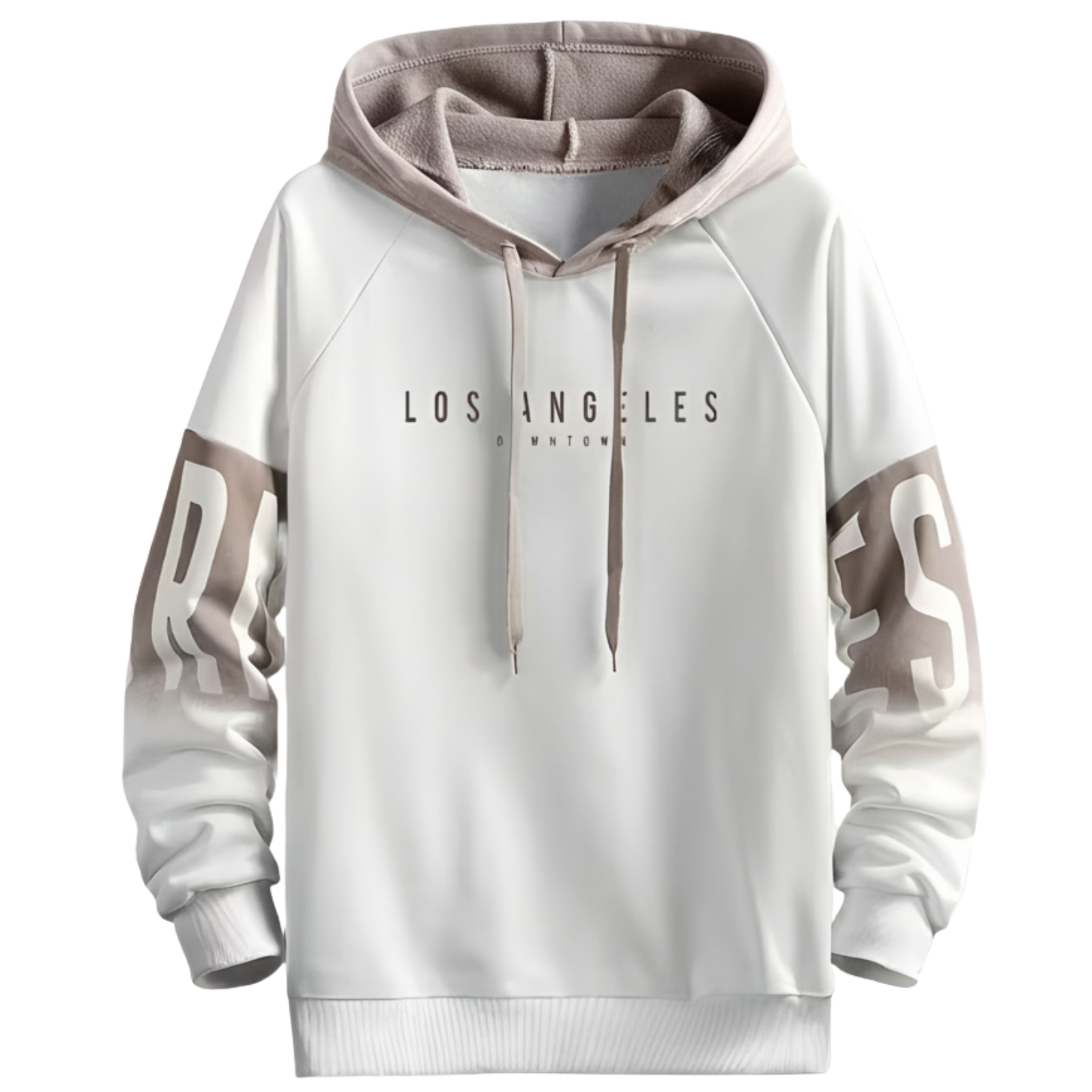 Los Angeles Graphic Printed Two Tone Hoodie For Men
