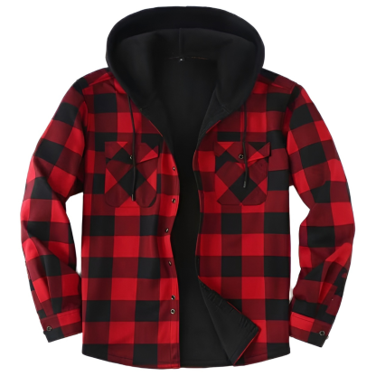 Men Heavyweight Winter Hooded Shirt