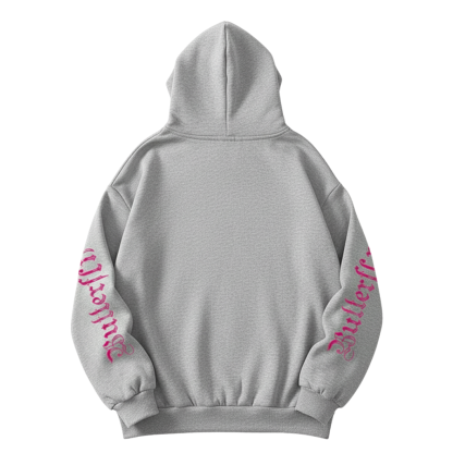 Casual Butterfly Printed Drawstring Hoodie For Women