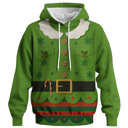 Novelty Long Sleeve Hoodie Funny Fashion Santa Claus Costume Graphic Sweatshirts