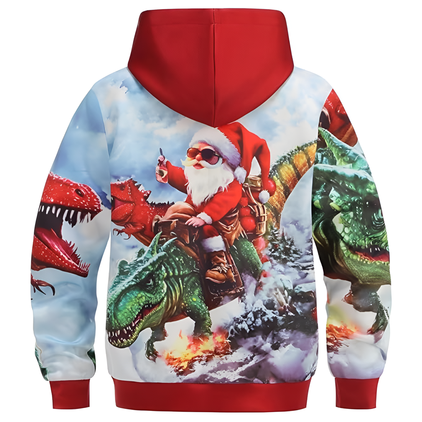 Ugly Christmas Reindeer 3D Graphic Print Hoodie For Kids