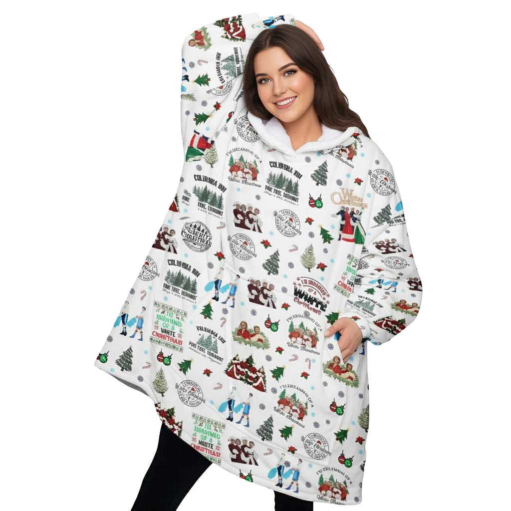 Christmas Printed Oversized Holiday Blanket Hoodie