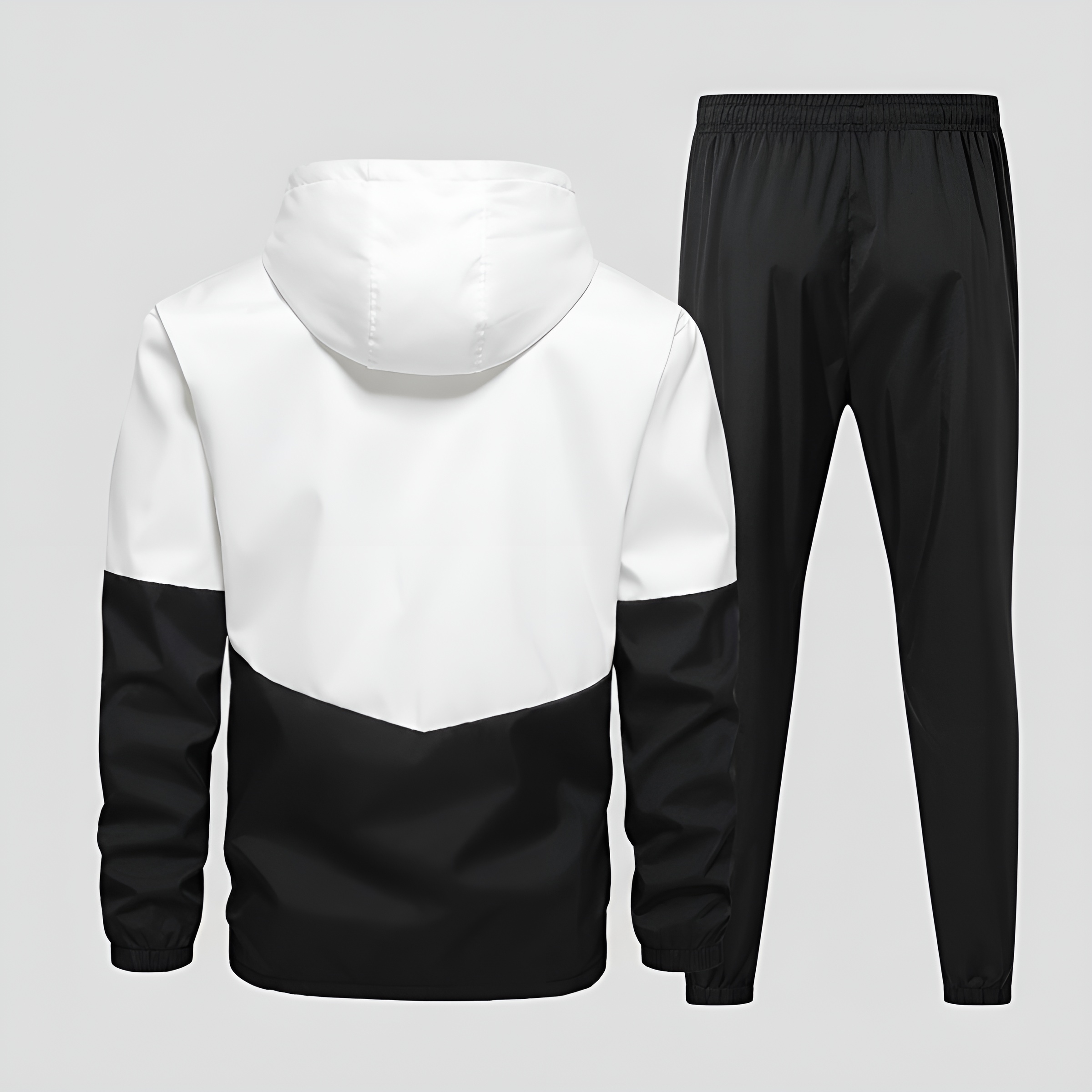 Long Sleeve Hooded Jacket & Joggers Set With Zip Up Details For Men