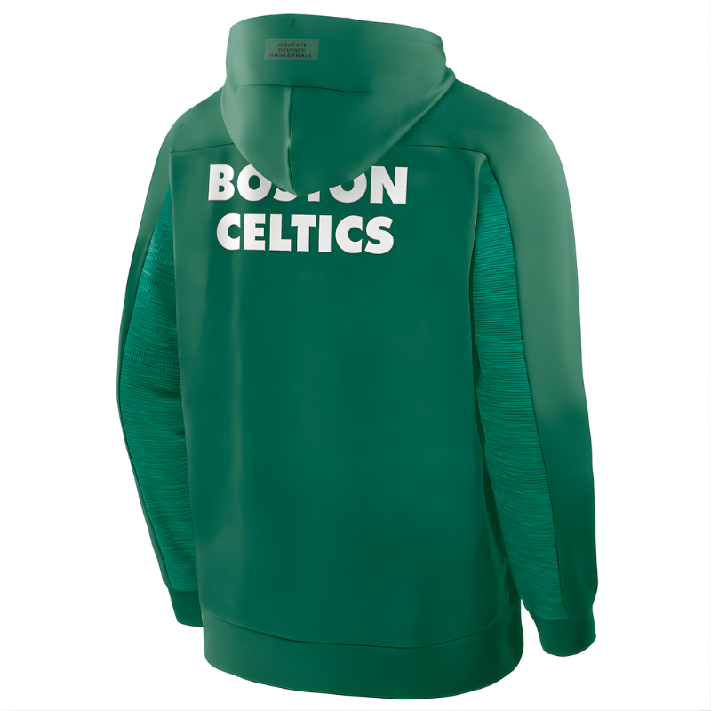 Men Boston Celtics Fanatics Kelly Green Back Door Cut Play Defender Full-Zip Hoodie
