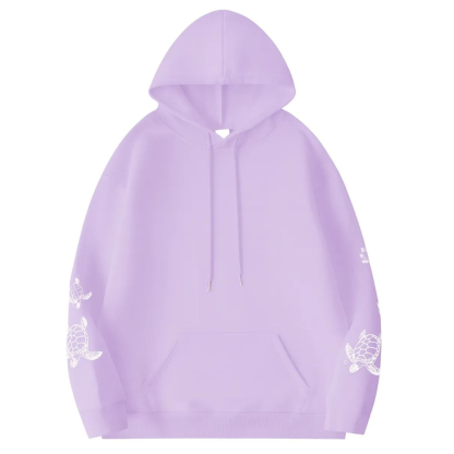 Women Plus Size Oversized Sea Turtle Print Hoodie